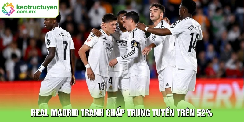Real Madrid tranh chấp trung tuyến trên 52%